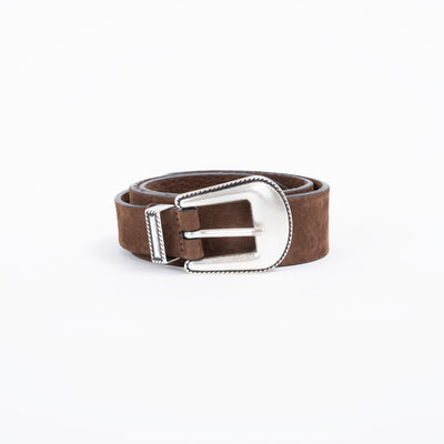 Western Leather Belt in Brown calf