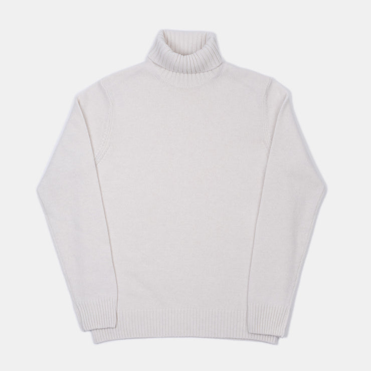 Roll-neck in Wool and Cashmere - Ecru