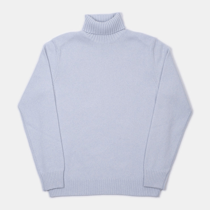 Roll-neck in Wool and Cashmere - Powder Blue