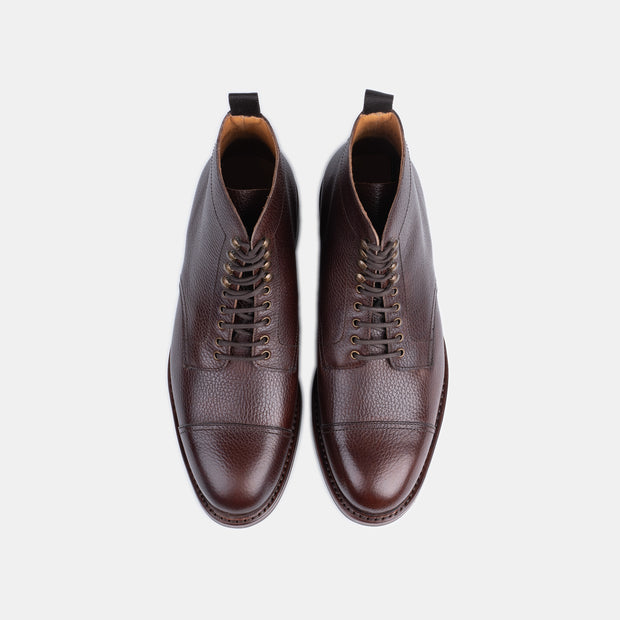 Cap Toe Boot in Scotch Grain - Brown