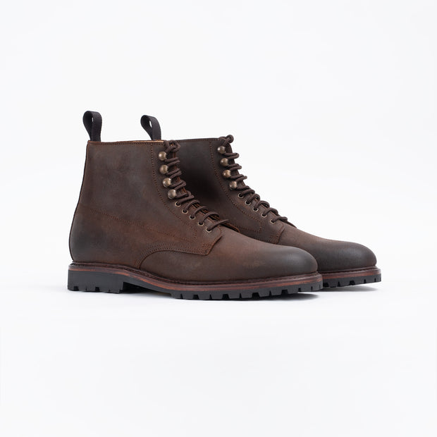 Montagna Boot in Brown Waxed Roughout Suede