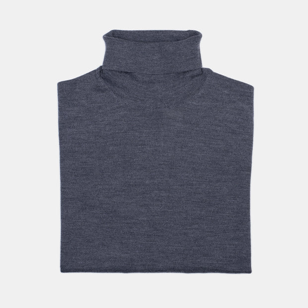 Rollneck in Merino Wool - Mid Grey