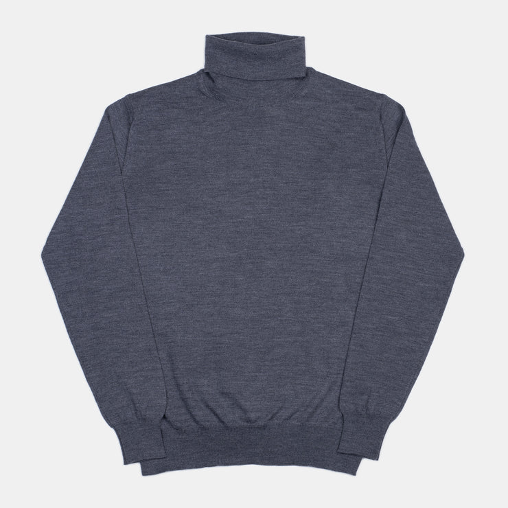 Rollneck in Merino Wool - Mid Grey