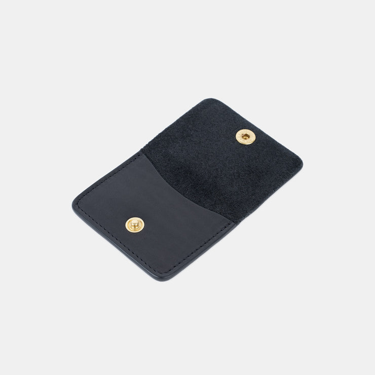 Coin Wallet in Smooth Tumbled Leather - Black