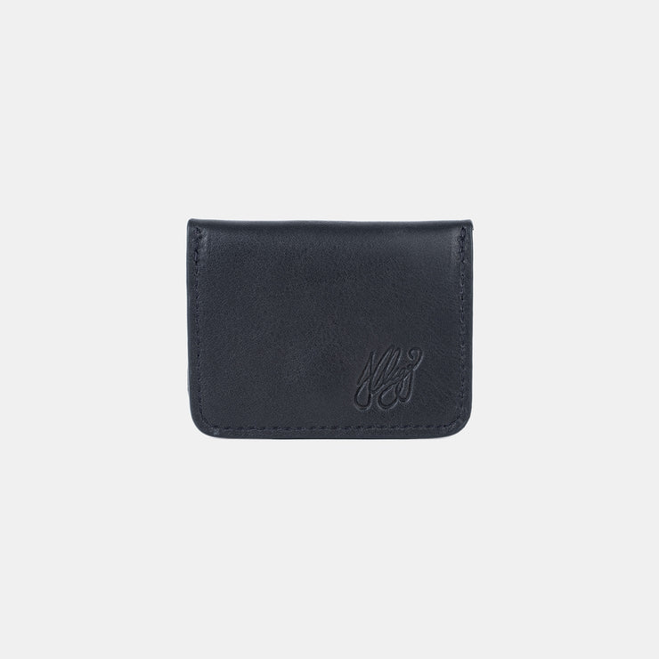 Coin Wallet in Smooth Tumbled Leather - Black