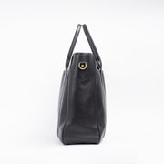 Commuter Tote in Smooth Tumbled Leather - Black