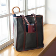 Market Tote Bag in Canvas - Dark Olive