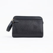 Large Travel Kit in Black Shrunken Grain Leather