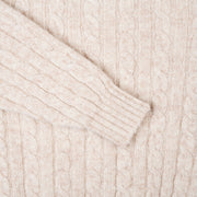 Cableknit Jumper in Shetland Wool - Natural