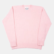 Crewneck Jumper in Brushed Shetland Wool - Light Pink