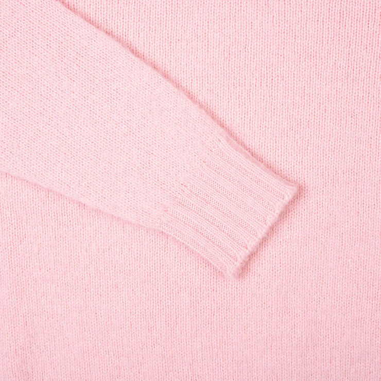 Crewneck Jumper in Brushed Shetland Wool - Light Pink