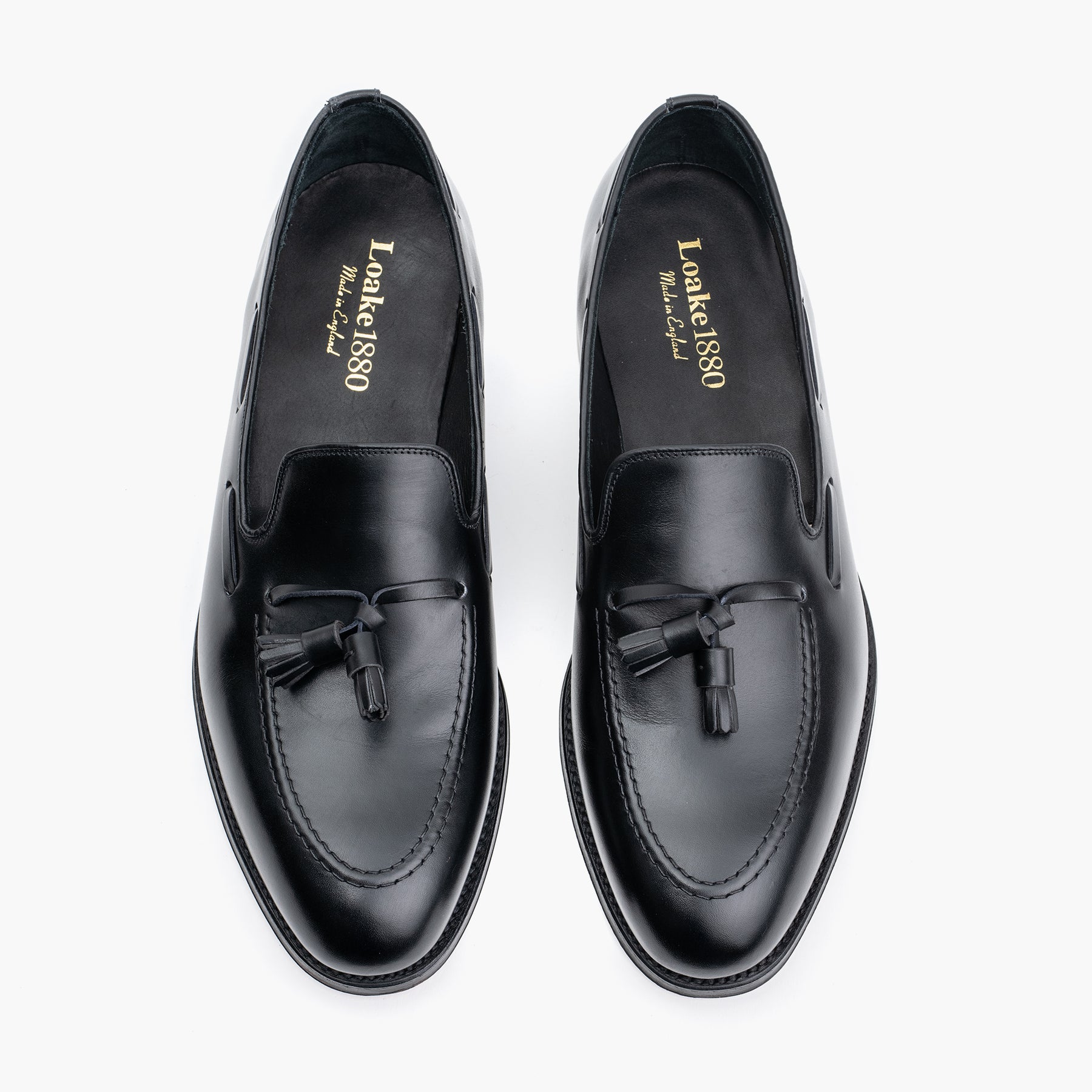 Russell Tassel Loafer In Black Calf Caine Clothiers