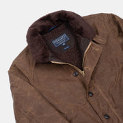 Deck Jacket in Waxed Cotton - Dark Tan