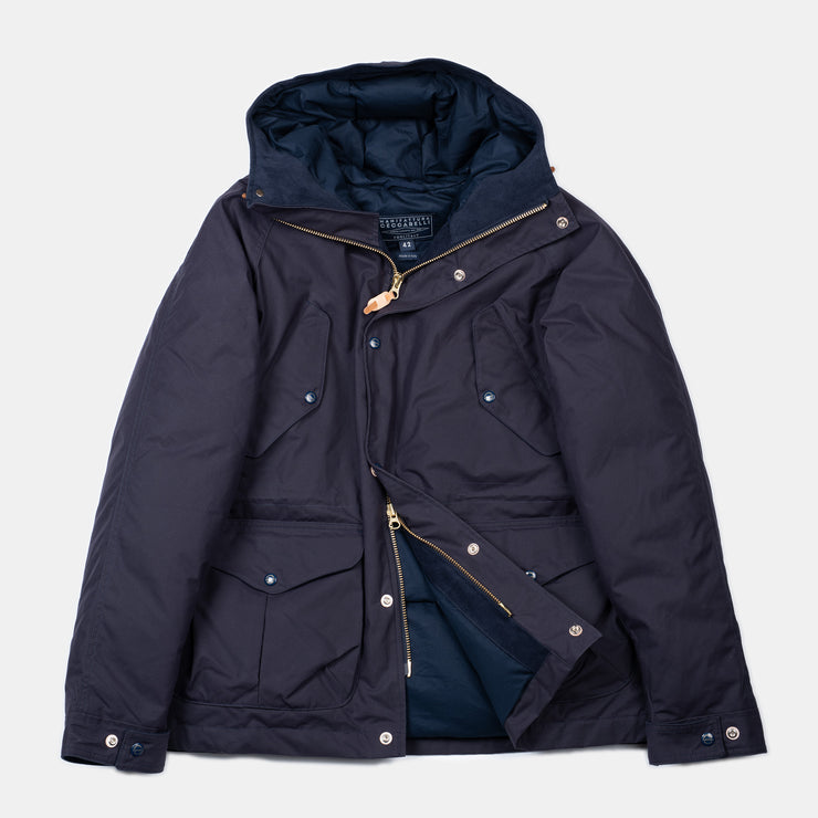 Fisherman Parka in Dry Wax Cotton - Navy