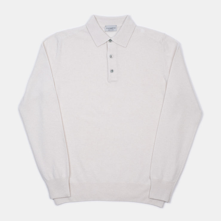 Polo in Wool and Cashmere - Off White