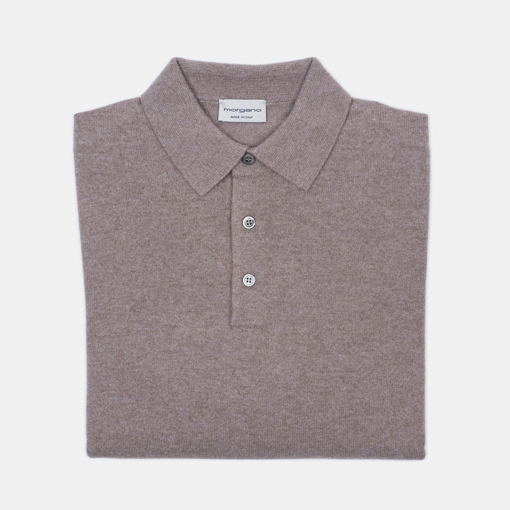 Polo in Wool and Cashmere - Brown