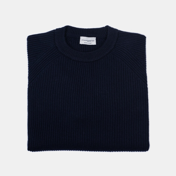 Heavy Merino Crewneck - Navy