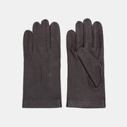 Unlined Peccary Leather Glove - Dark Brown