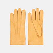 Unlined Peccary Leather Glove - Gold