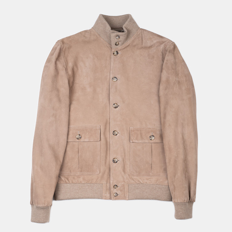 Valstar Lined Valstarino Jacket in Suede - Greige