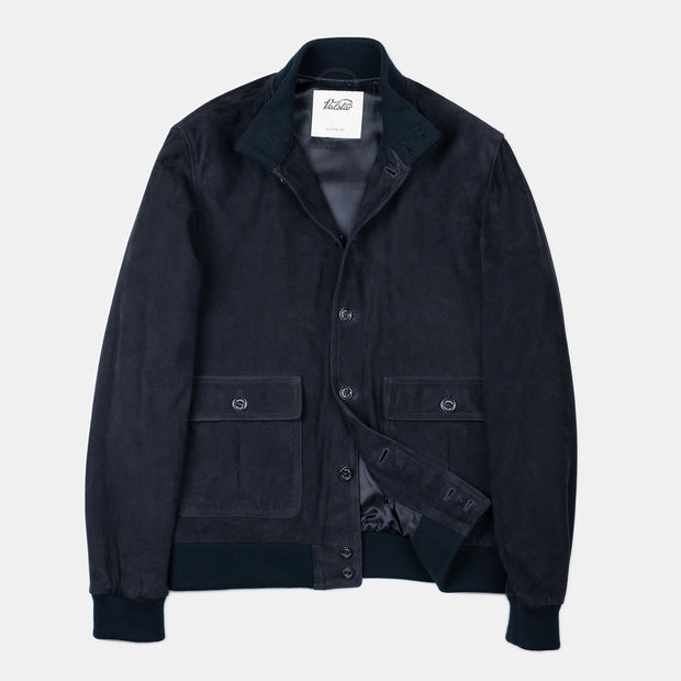 Valstar Lined Valstarino Jacket in Suede - Navy