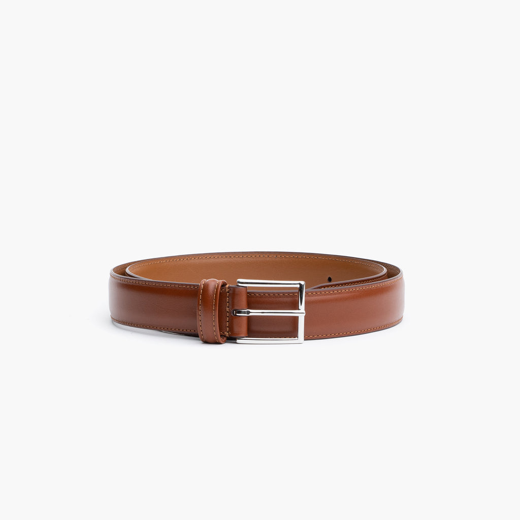 Woven leather belt in Dark Brown