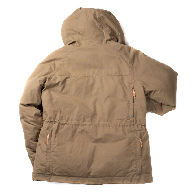 Goose Down Padded Fisherman Parka in Dark Tan