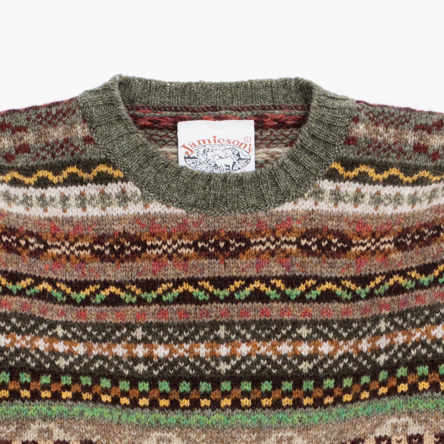 Crewneck Jumper in Fair Isle Shetland Wool – Caine Clothiers